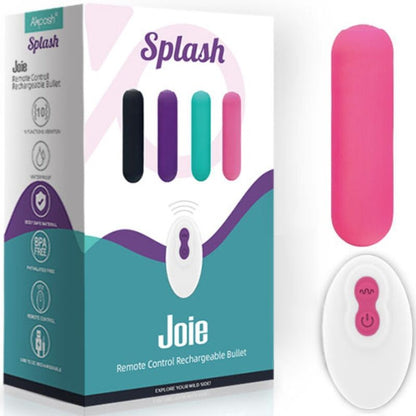 ARMONY - SPLASH JOIE VIBRATOR BULLET SILICONE REMOTE CONTROL 10 VIBRATIONS 75 X 19 CM PINK - My naughty haven #