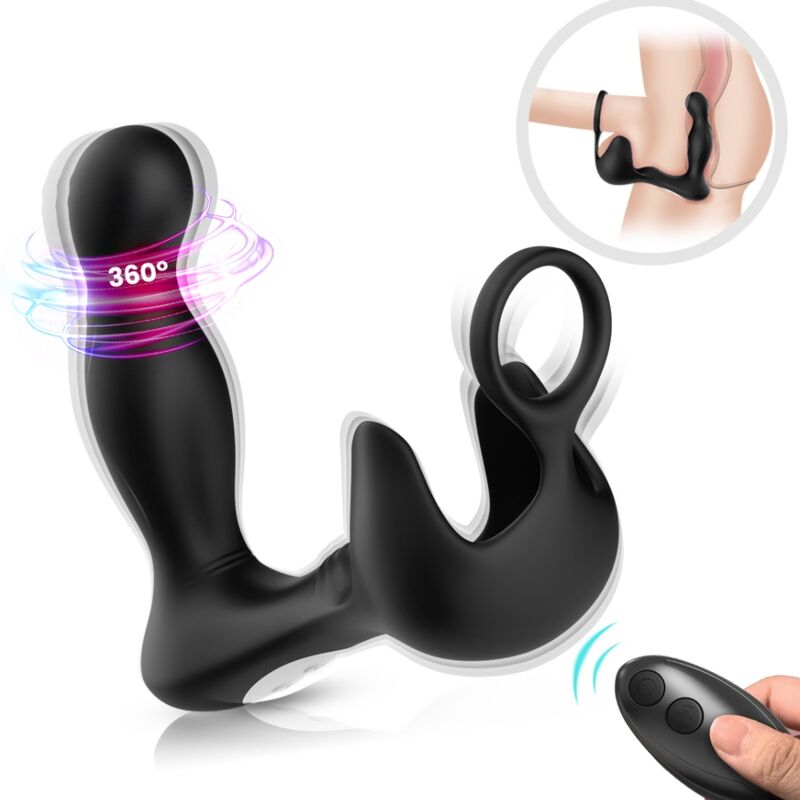 ARMONY - SURROUND VIBRATOR ANAL & STIMULATOR TESTICULOS & RING REMOTE CONTROL BLACK - My naughty haven #