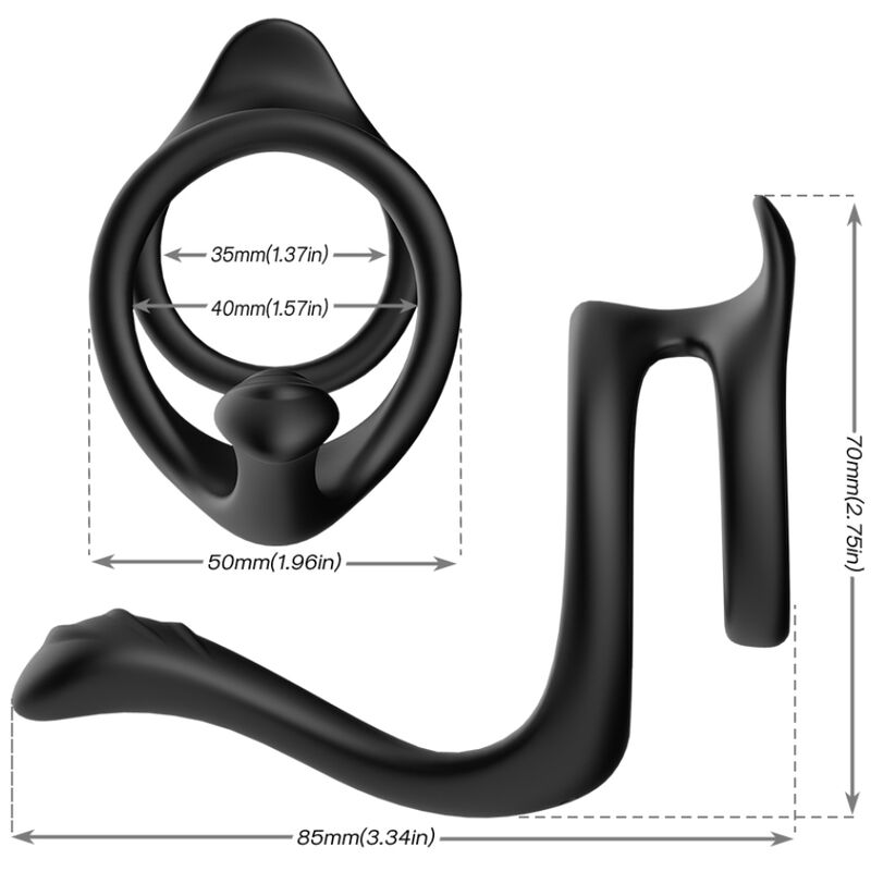 ARMONY - TAIL DOUBLE ANAL RING BLACK - My naughty haven #