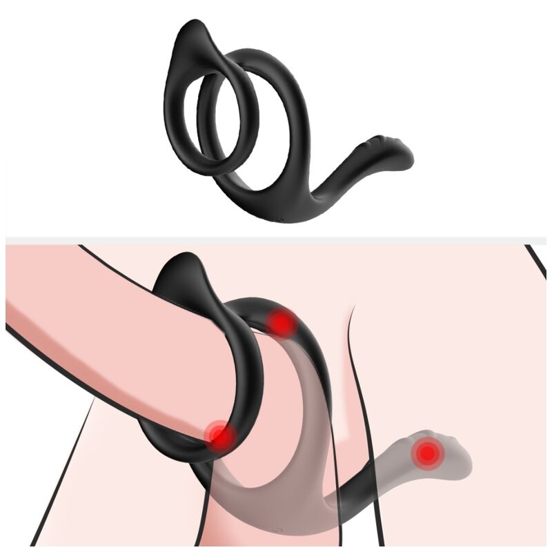 ARMONY - TAIL DOUBLE ANAL RING BLACK - My naughty haven #