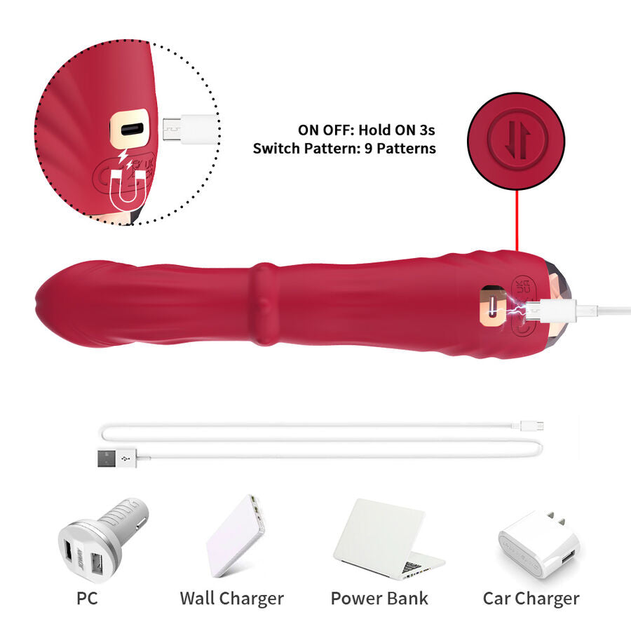 ARMONY - THERMO-ADJUSTABLE POINT A STIMULATOR VIBRATOR DILDO RED - My naughty haven #