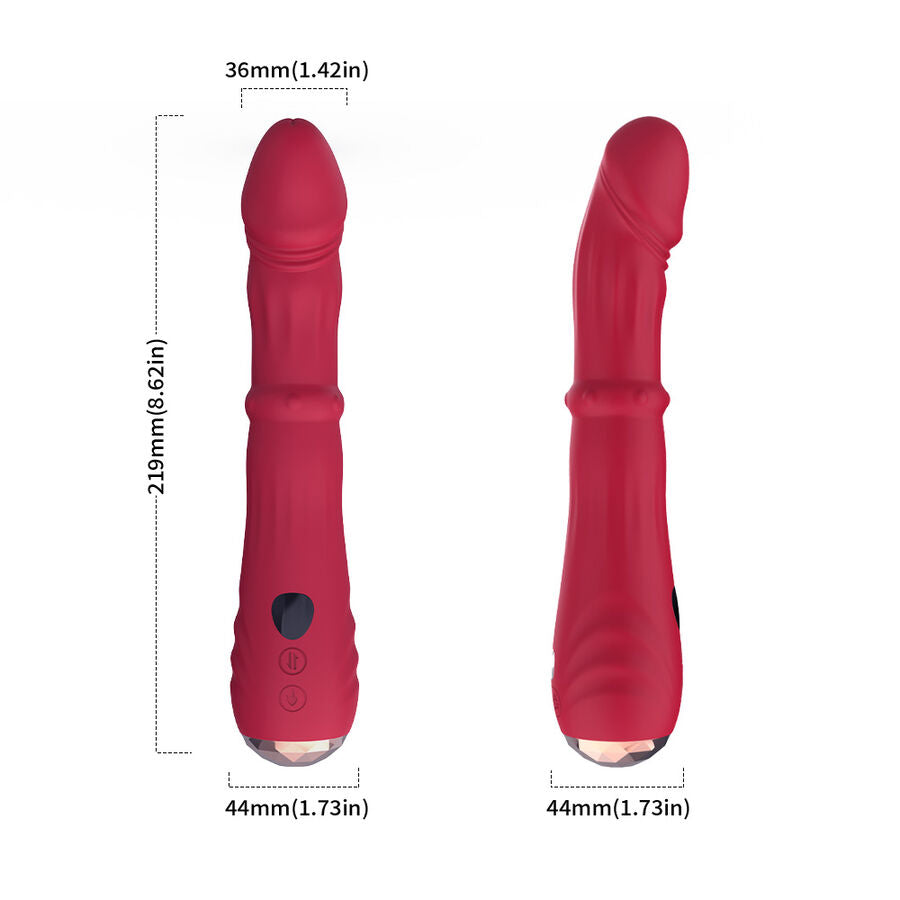 ARMONY - THERMO-ADJUSTABLE POINT A STIMULATOR VIBRATOR DILDO RED - My naughty haven #