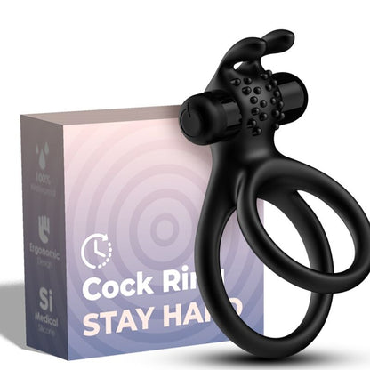 ARMONY - TRAVELER DOUBLE VIBRATOR RING FOR COUPLES RABBIT BLACK - My naughty haven #