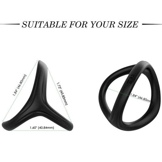 ARMONY - TRESOR DOUBLE SILICONE RING BLACK - My naughty haven #