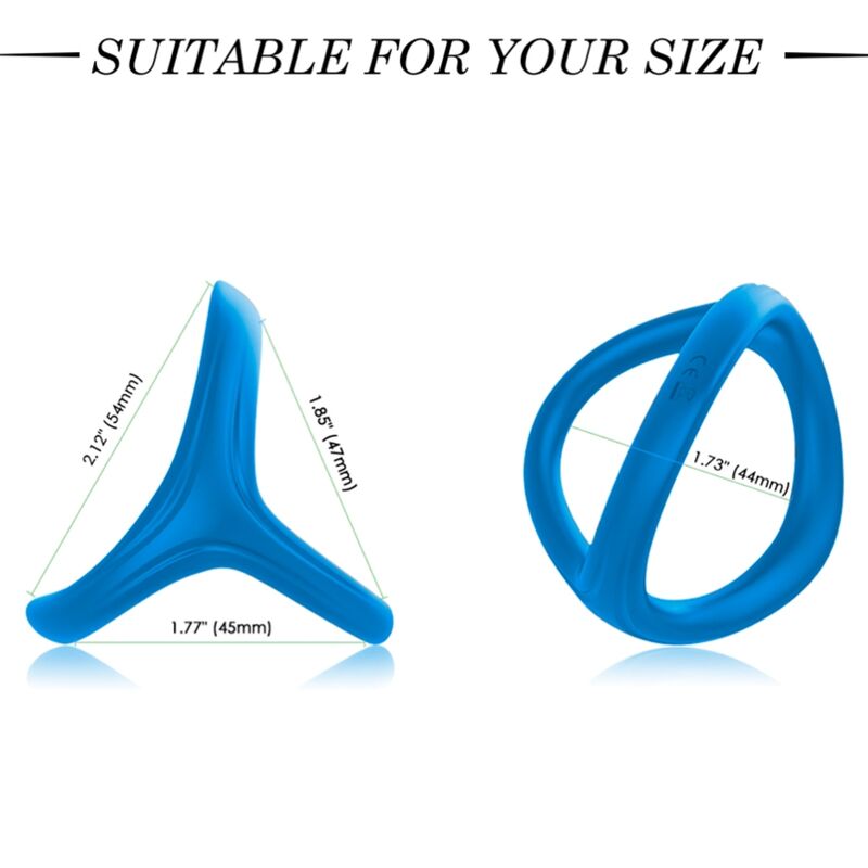ARMONY - TRESOR DOUBLE SILICONE RING BLUE - My naughty haven #