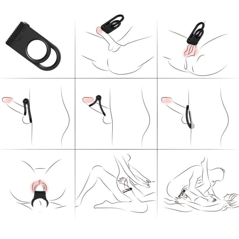ARMONY - TWINS DOUBLE VIBRATOR RING FOR COUPLES BLACK - My naughty haven #