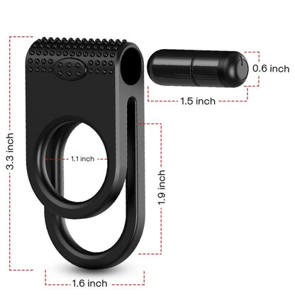 ARMONY - TWINS DOUBLE VIBRATOR RING FOR COUPLES BLACK - My naughty haven #