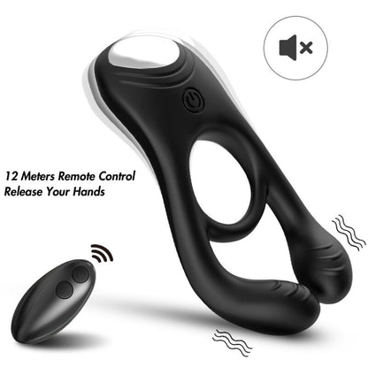 ARMONY - VEYRON DOUBLE VIBRATOR RING TOY FOR COUPLES REMOTE CONTROL BLACK - My naughty haven #