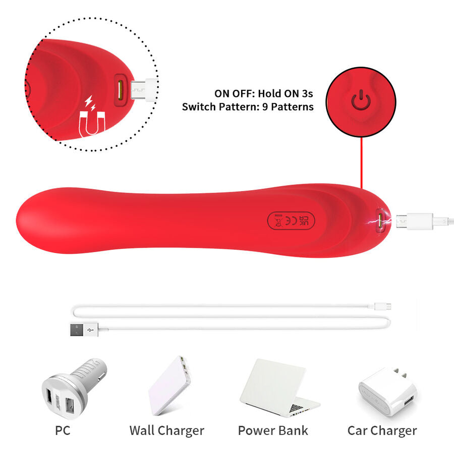 ARMONY - VIBRATOR WITH OSCILLATING TONGUE RED - My naughty haven #