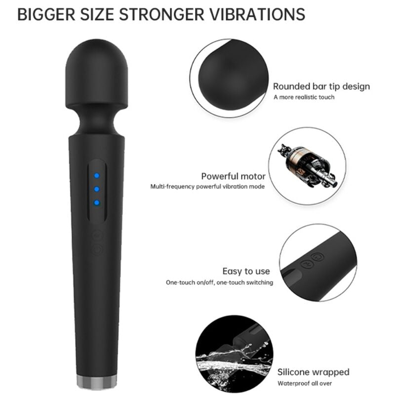 ARMONY - X POWER LARGE MASSAGER & VIBRATOR 7 VIBRATIONS BLACK - My naughty haven #