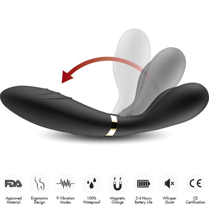 ARMONY - Y-WAND MASSAGER & VIBRATOR DOUBLE HEAD BLACK - My naughty haven #