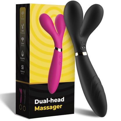 ARMONY - Y-WAND MASSAGER & VIBRATOR DOUBLE HEAD BLACK - My naughty haven #