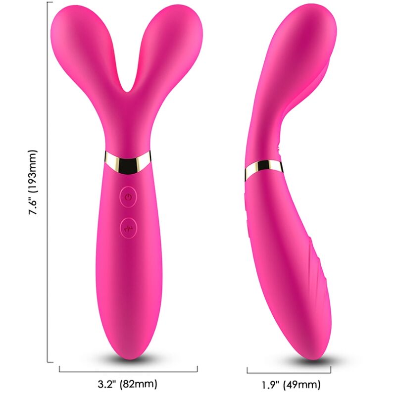 ARMONY - Y-WAND MASSAGER & VIBRATOR DOUBLE HEAD FUCHSIA - My naughty haven #