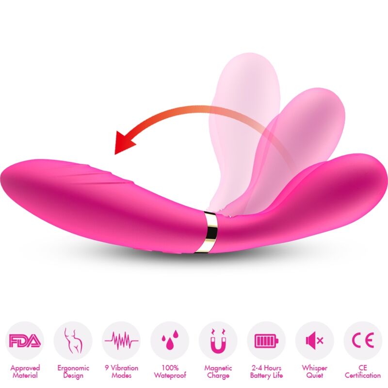 ARMONY - Y-WAND MASSAGER & VIBRATOR DOUBLE HEAD FUCHSIA - My naughty haven #
