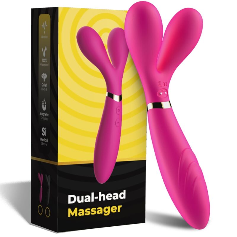 ARMONY - Y-WAND MASSAGER & VIBRATOR DOUBLE HEAD FUCHSIA - My naughty haven #