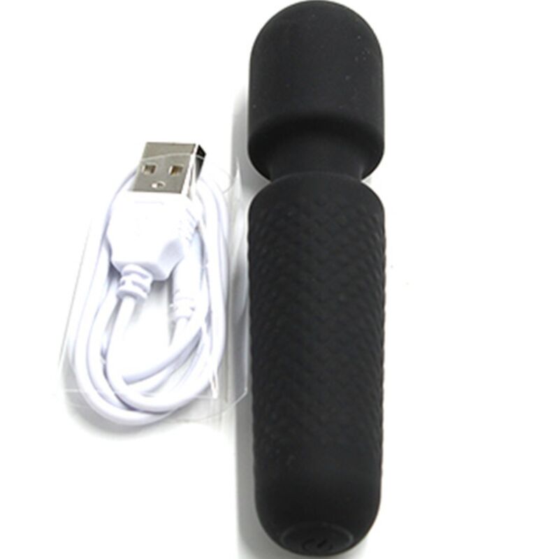 ARMONY - YOUR MAGIC MASSAGER & VIBRATOR RECHARGEABLE 10 VIBRATIONS WAND DOTS BLACK - My naughty haven #