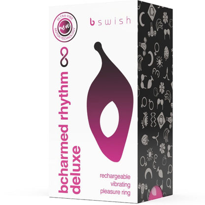 B SWISH - BCHARMED RHYTHM INFINITE DELUXE PENIS RING 15 VIBRATIONS BLACK - My naughty haven #