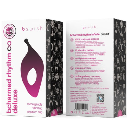 B SWISH - BCHARMED RHYTHM INFINITE DELUXE PENIS RING 15 VIBRATIONS BLACK - My naughty haven #