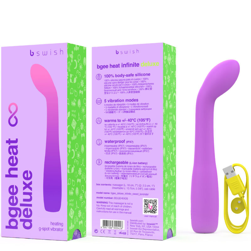 B SWISH - BGEE HEAT INFINITE DELUXE RECHARGEABLE VIBRATOR LAVENDER SILICONE - My naughty haven #