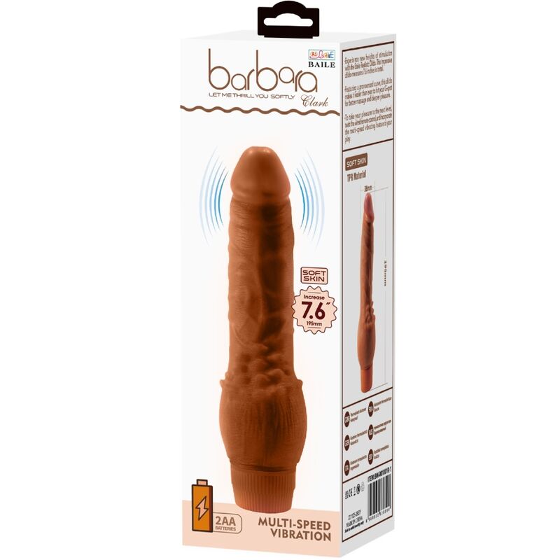 BAILE - BARBARA REALISTIC VIBRATOR 19.5 CM MULATTO - My naughty haven #