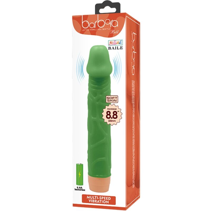 BAILE - BILL REALISTIC VIBRATOR 22.5 CM GREEN - My naughty haven #