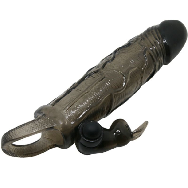 BAILE - BRAVE MAN PENIS COVER WITH RABBIT BLACK 16.5 CM - My naughty haven #