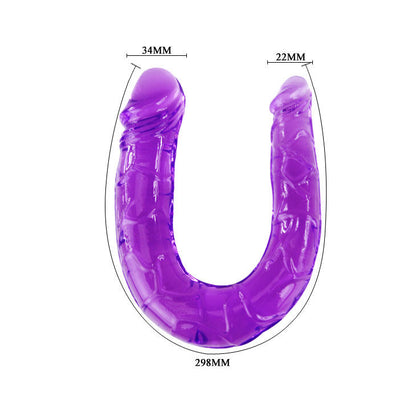 BAILE - DOUBLE DILDO IN LILAC FLEXIBLE JELLY - My naughty haven #
