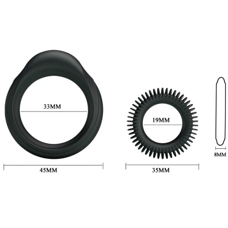 BAILE - KIT 2 SILICONE RINGS RING MANHOOD - My naughty haven #