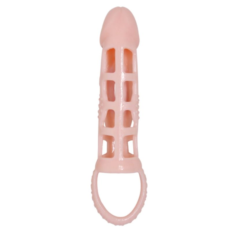 BAILE - PENIS EXTENDER COVER WITH VIBRATION AND NATURAL STRAP 13.5 CM - My naughty haven #
