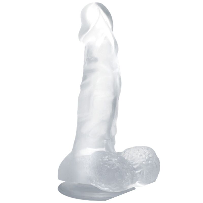 BAILE - REALISTIC DILDO WITH SUCTION CUP AND TESTICLES 16.7 CM TRANSPARENT - My naughty haven #