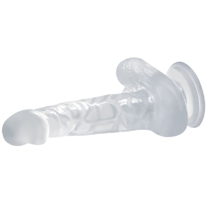 BAILE - REALISTIC DILDO WITH SUCTION CUP AND TESTICLES 16.7 CM TRANSPARENT - My naughty haven #