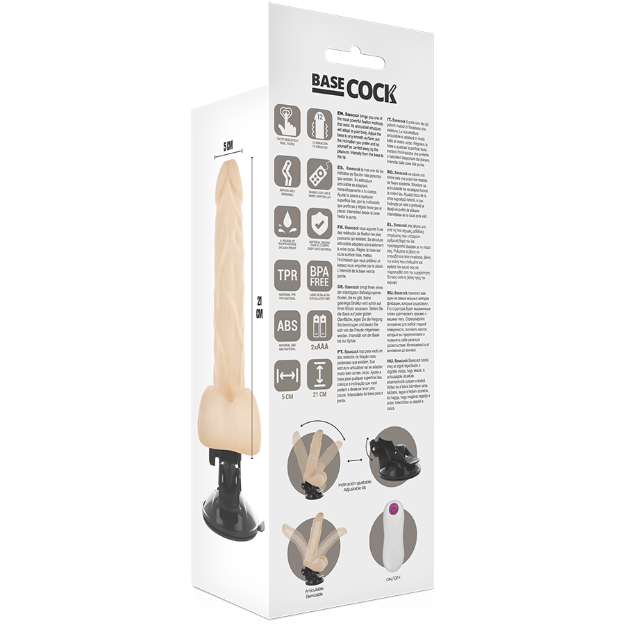 BASECOCK - REALISTIC BENDABLE REMOTE CONTROL FLESH 21 CM -O- 5 CM - My naughty haven #