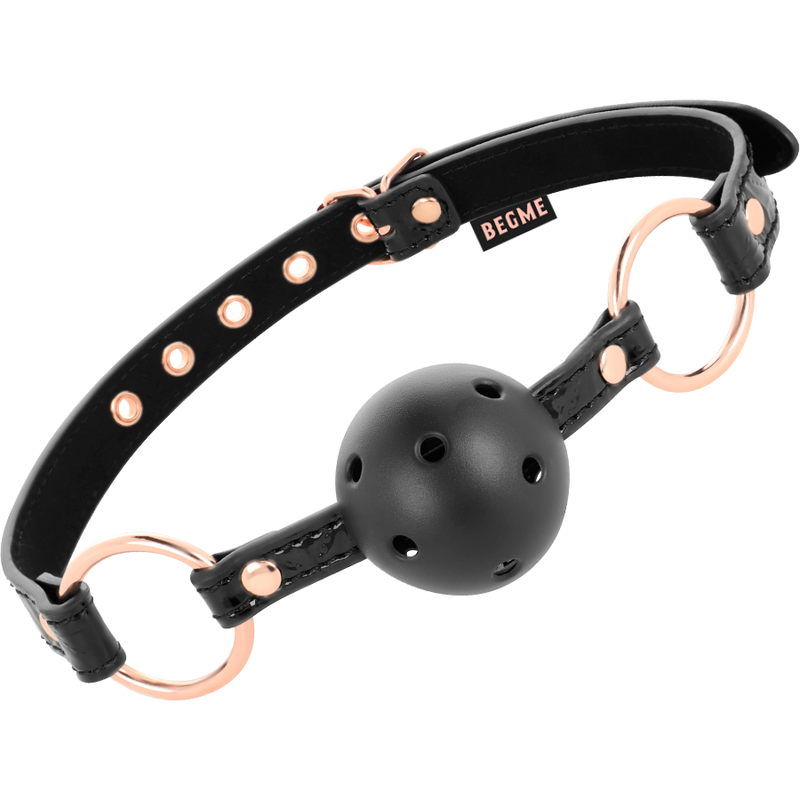 BEGME - BLACK EDITION BALL GAG VEGAN LEATHER - My naughty haven #