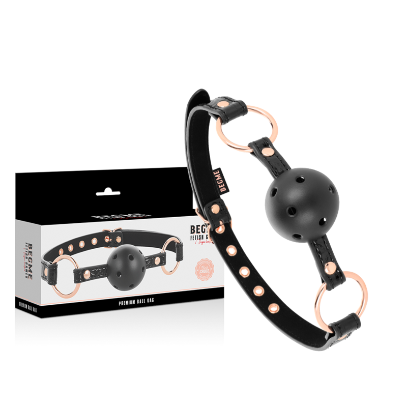 BEGME - BLACK EDITION BALL GAG VEGAN LEATHER - My naughty haven #