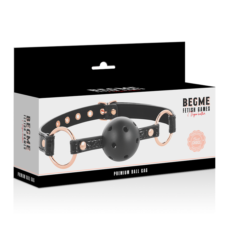 BEGME - BLACK EDITION BALL GAG VEGAN LEATHER - My naughty haven #