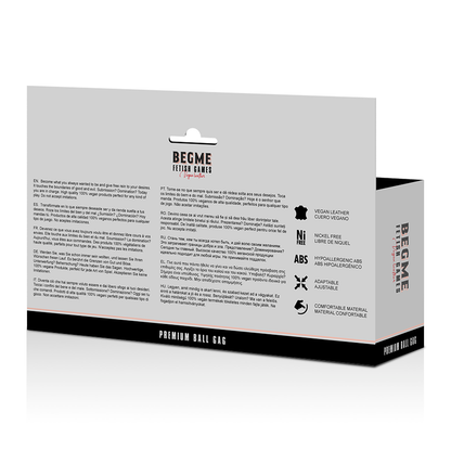 BEGME - BLACK EDITION BALL GAG VEGAN LEATHER - My naughty haven #
