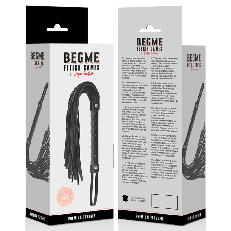 BEGME - BLACK EDITION VEGAN LEATHER FLOGGER - My naughty haven #