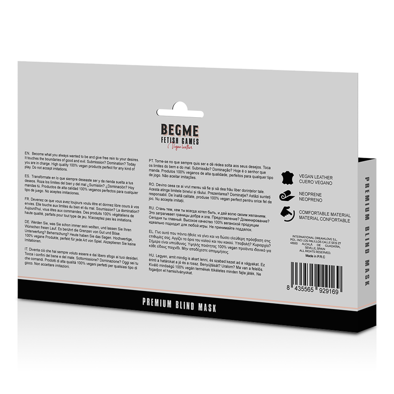 BEGME - RED EDITION PREMIUM BLIND MASK WITH NEOPRENE LINING - My naughty haven #
