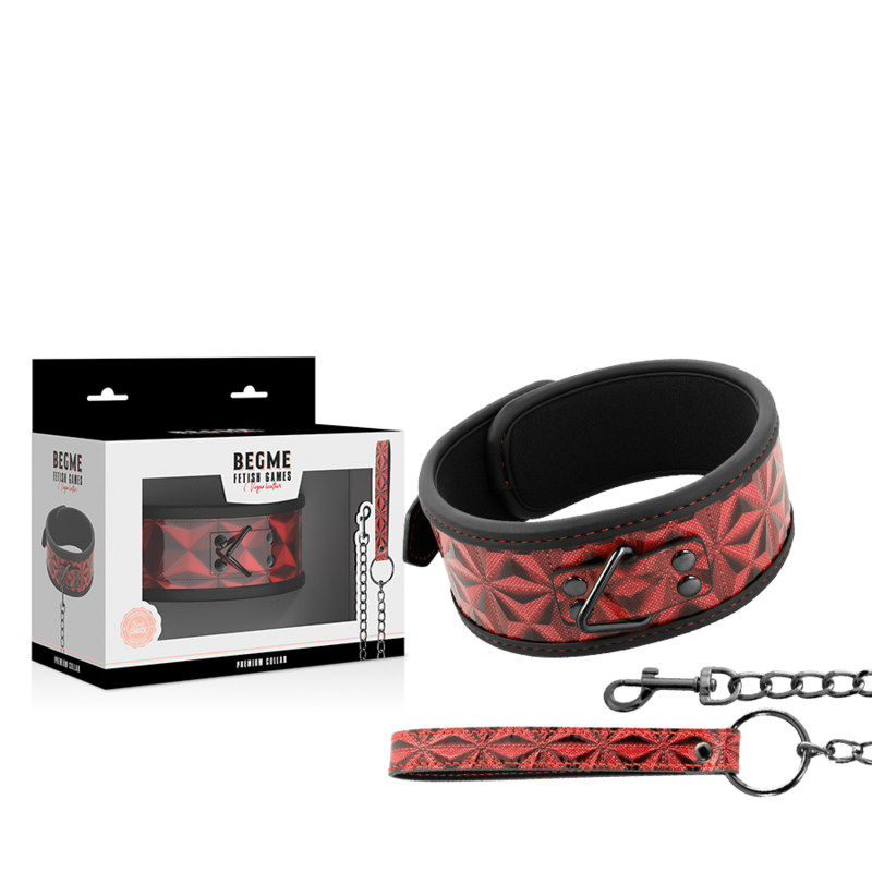 BEGME - RED EDITION PREMIUM VEGAN LEATHER COLLAR WITH NEOPRENE LINING - My naughty haven #