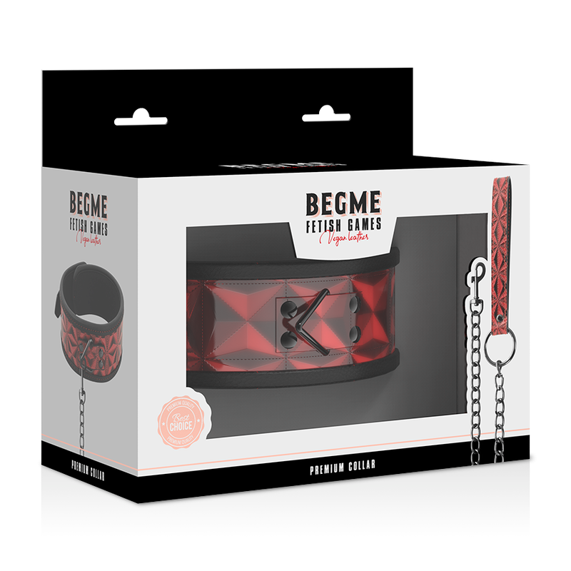 BEGME - RED EDITION PREMIUM VEGAN LEATHER COLLAR WITH NEOPRENE LINING - My naughty haven #