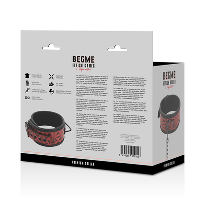 BEGME - RED EDITION PREMIUM VEGAN LEATHER COLLAR WITH NEOPRENE LINING - My naughty haven #