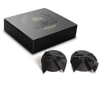 BIJOUX - BURLESQUE SHINY NIPPLE COVERS WITH BOW - My naughty haven #