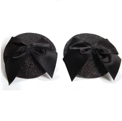 BIJOUX - BURLESQUE SHINY NIPPLE COVERS WITH BOW - My naughty haven #