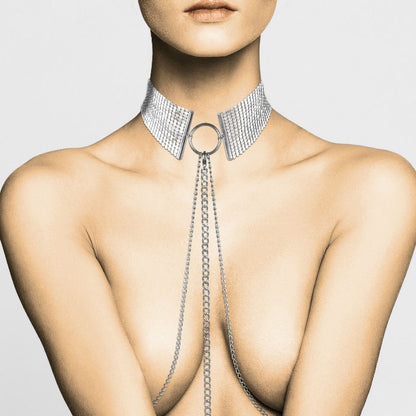BIJOUX - DÉSIR MÉTALLIQUE SILVER METALLIC NECKLACE - My naughty haven #