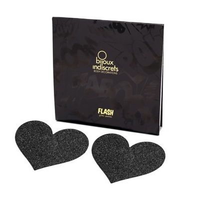 BIJOUX - INDISCRETS FLASH BLACK HEART NIPPLE CUTS - My naughty haven #