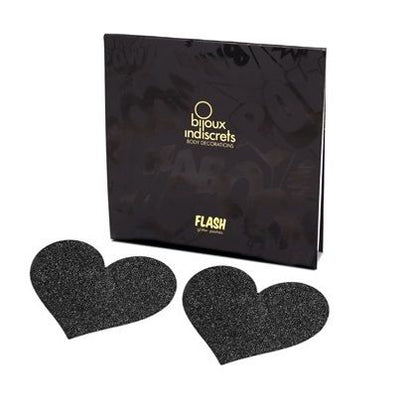 BIJOUX - INDISCRETS FLASH BLACK HEART NIPPLE CUTS - My naughty haven #