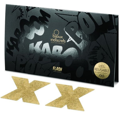 BIJOUX - INDISCRETS FLASH CROSS GOLD NIPPLE COVERS - My naughty haven #