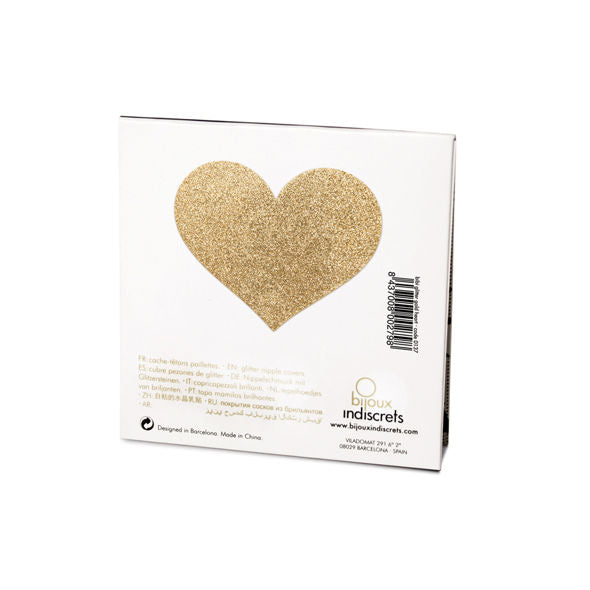 BIJOUX - INDISCRETS FLASH GOLDEN HEART NIPPLE COVERS - My naughty haven #