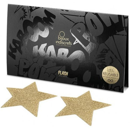 BIJOUX - INDISCRETS FLASH GOLDEN STAR NIPPLE COVERS - My naughty haven #