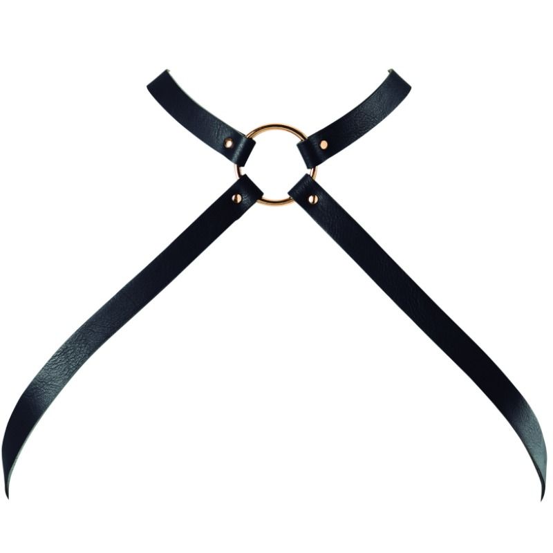 BIJOUX - INDISCRETS MAZE CROSSED CHEST HARNESS BLACK - My naughty haven #